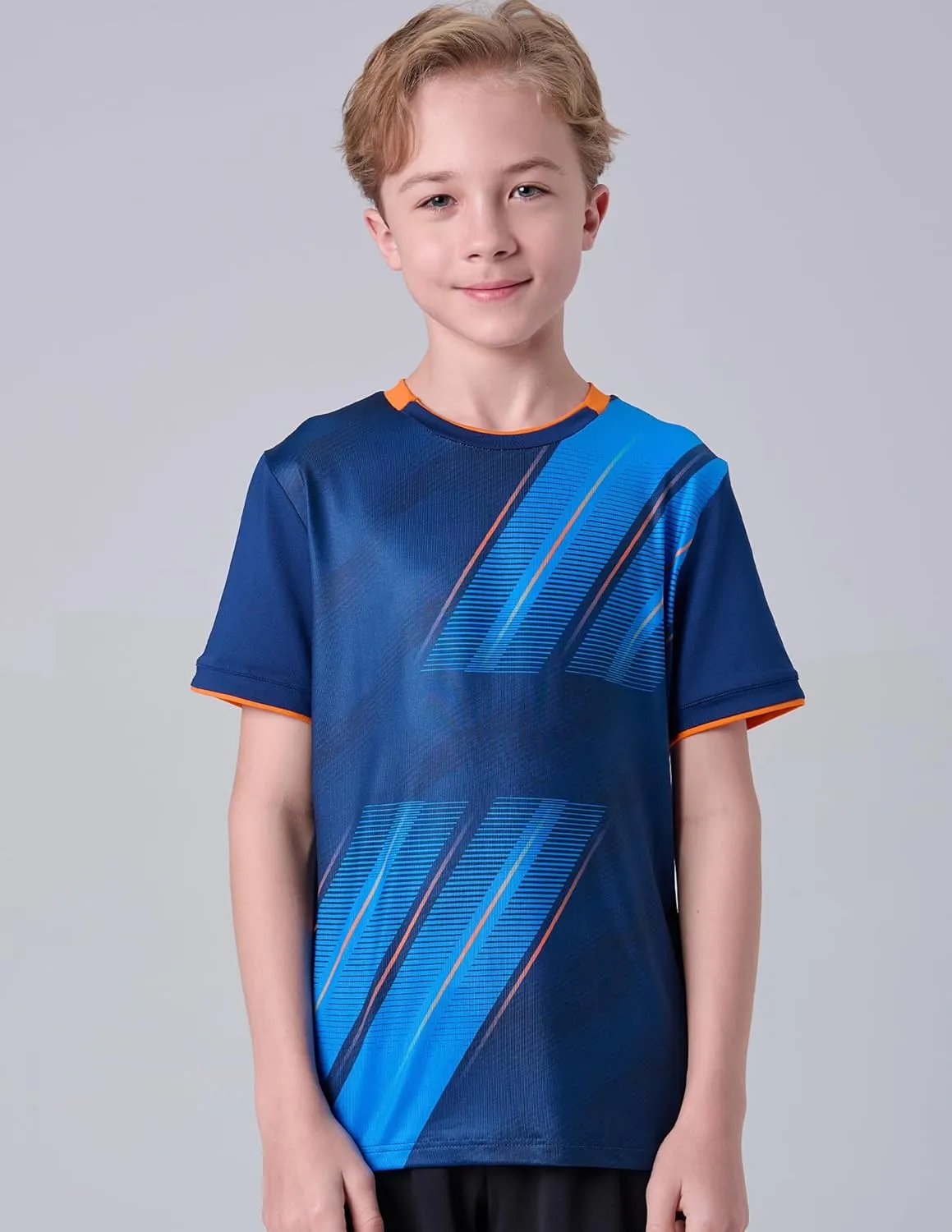 2 Pack Boys' Soccer Jerseys, Dry Fit Athletic Short Sleeve T-Shirts for Youth Kids, Performance Tops Activewear