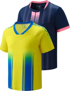 2 Pack Boys' Soccer Jerseys, Dry Fit Athletic Short Sleeve T-Shirts for Youth Kids, Performance Tops Activewear