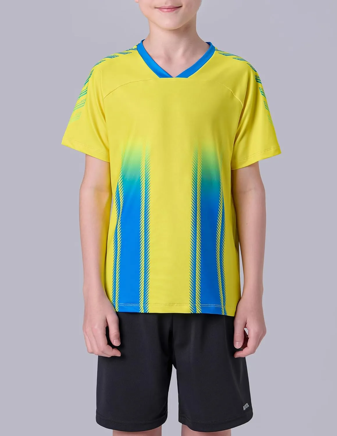 2 Pack Boys' Soccer Jerseys, Dry Fit Athletic Short Sleeve T-Shirts for Youth Kids, Performance Tops Activewear