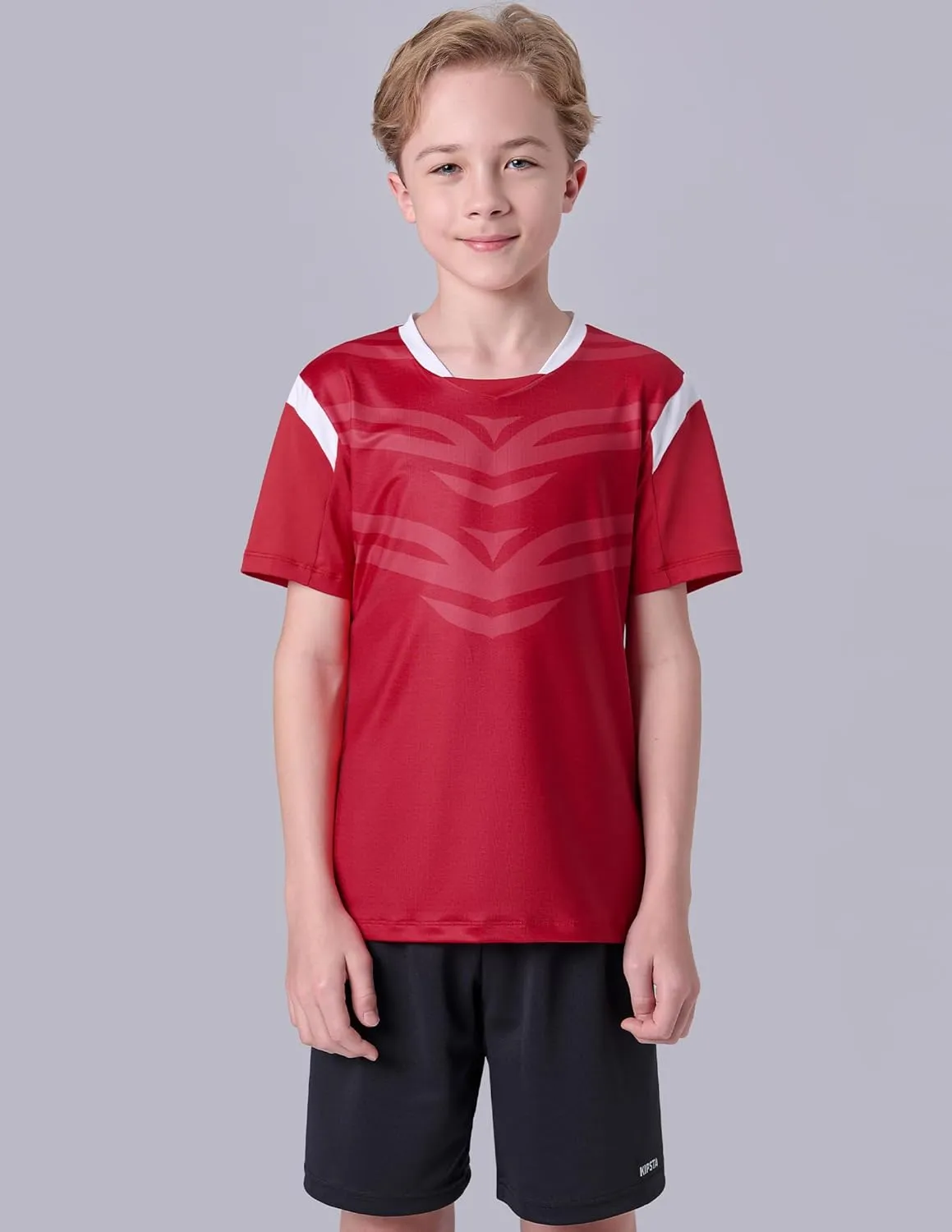 2 Pack Boys' Soccer Jerseys, Dry Fit Athletic Short Sleeve T-Shirts for Youth Kids, Performance Tops Activewear