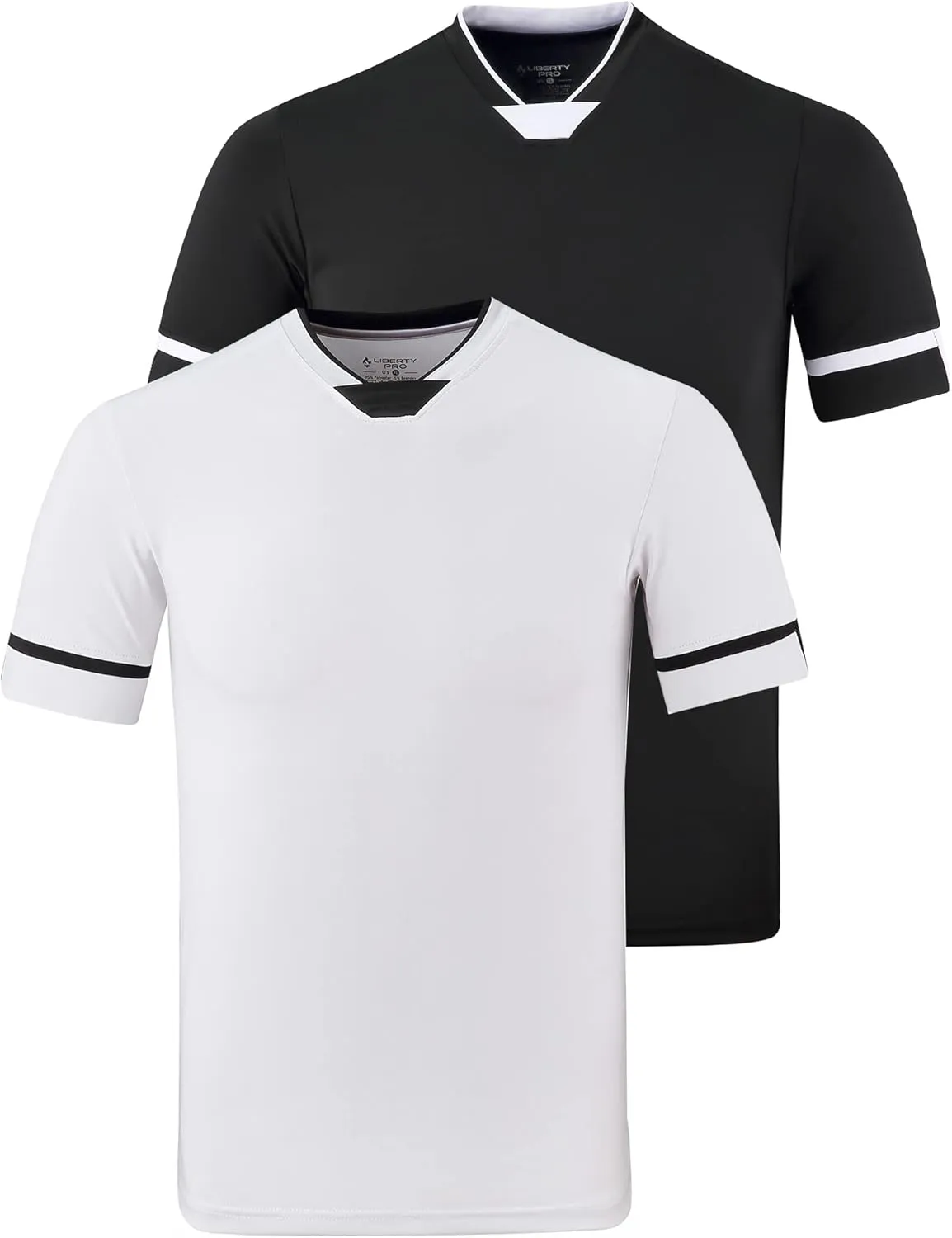 2 Pack Boys' Soccer Jerseys, Dry Fit Athletic Short Sleeve T-Shirts for Youth Kids, Performance Tops Activewear