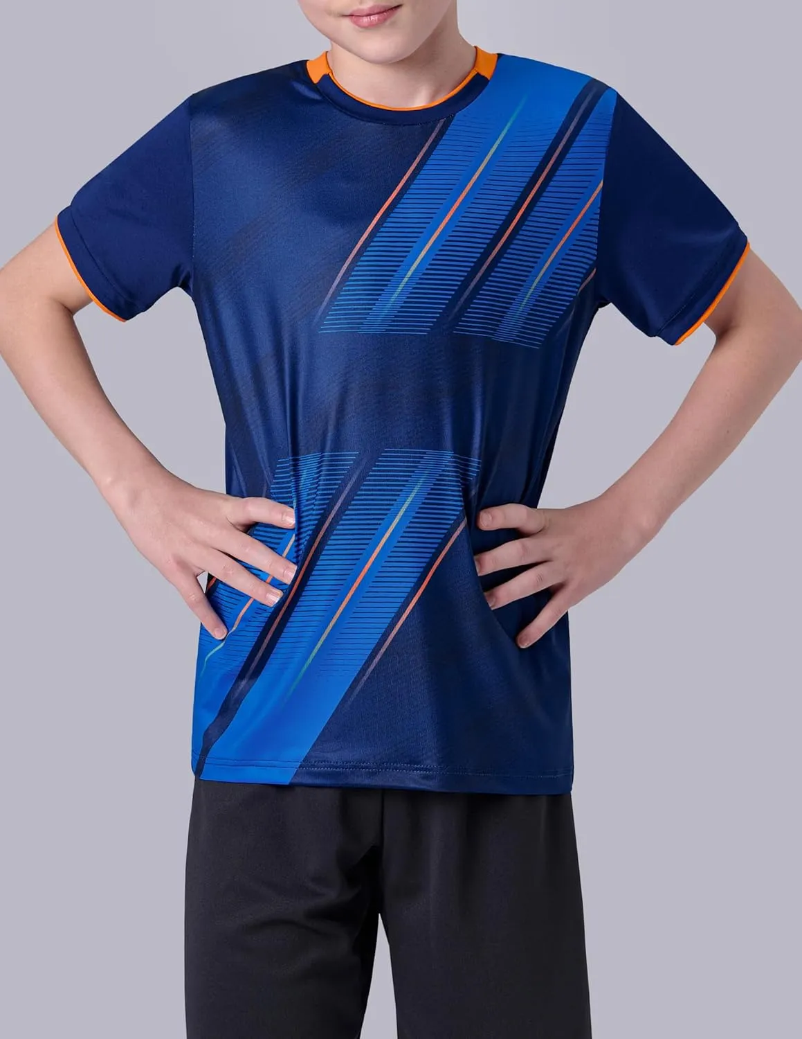 2 Pack Boys' Soccer Jerseys, Dry Fit Athletic Short Sleeve T-Shirts for Youth Kids, Performance Tops Activewear