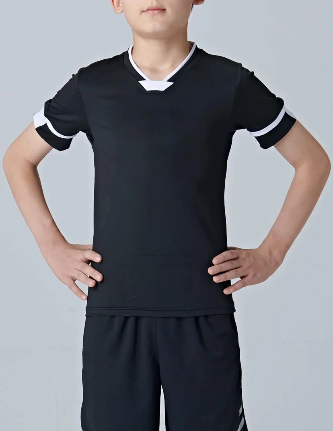 2 Pack Boys' Soccer Jerseys, Dry Fit Athletic Short Sleeve T-Shirts for Youth Kids, Performance Tops Activewear