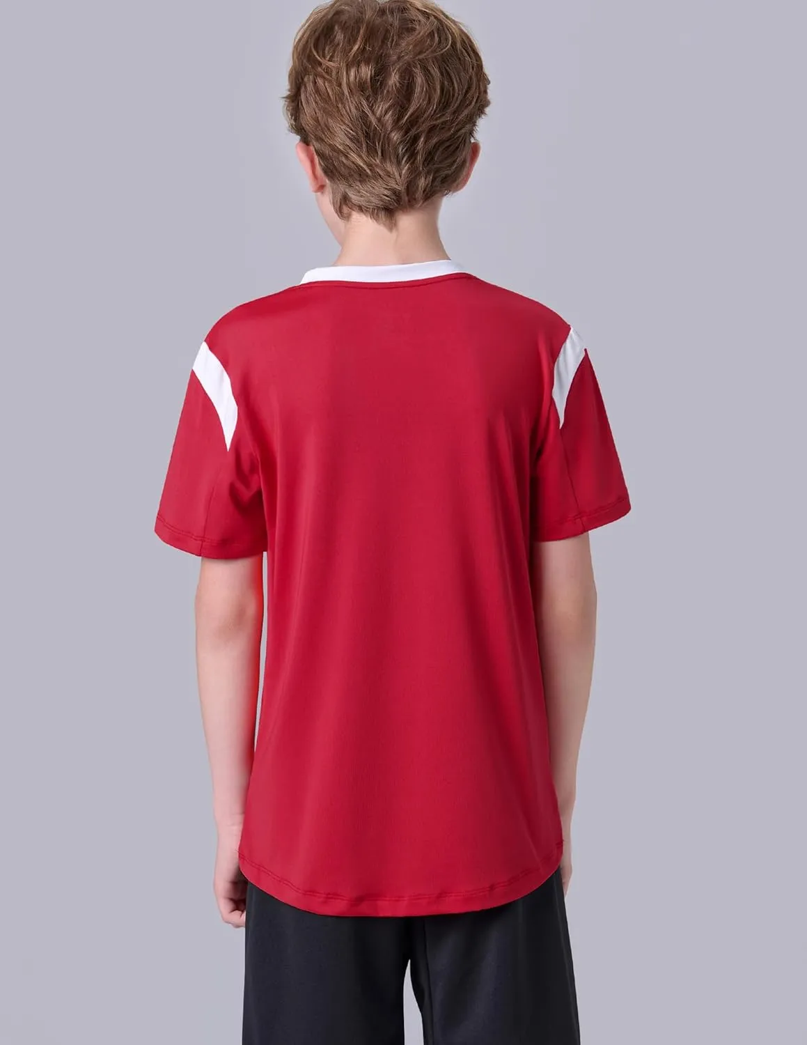 2 Pack Boys' Soccer Jerseys, Dry Fit Athletic Short Sleeve T-Shirts for Youth Kids, Performance Tops Activewear