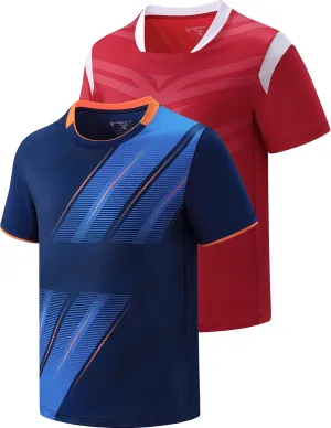 2 Pack Boys' Soccer Jerseys, Dry Fit Athletic Short Sleeve T-Shirts for Youth Kids, Performance Tops Activewear