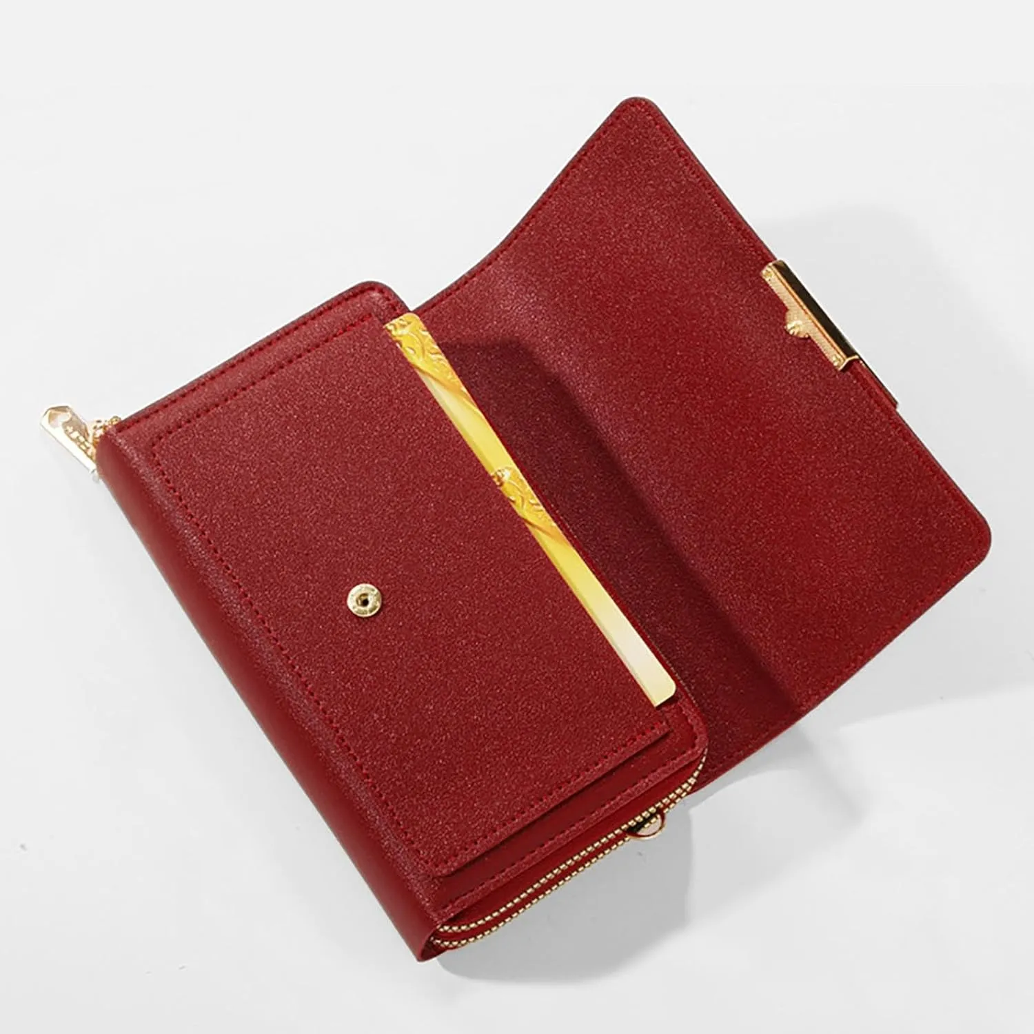 2Pc Women's Wallet Crossbody Phone Bag Shoulder Bag Clutch Purse Bag PU Wallet for Party Wedding Travelling Handbag