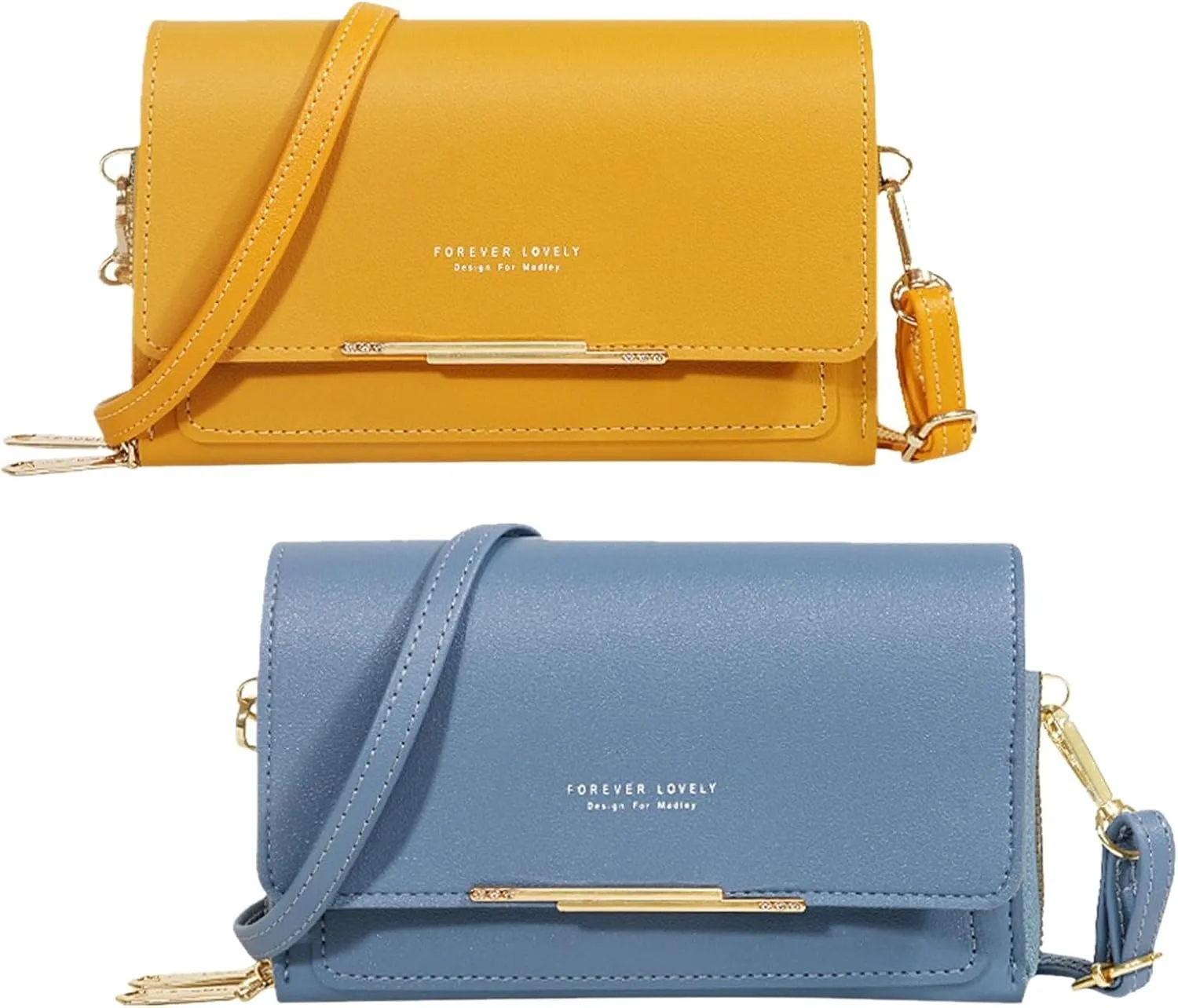 2Pc Women's Wallet Crossbody Phone Bag Shoulder Bag Clutch Purse Bag PU Wallet for Party Wedding Travelling Handbag