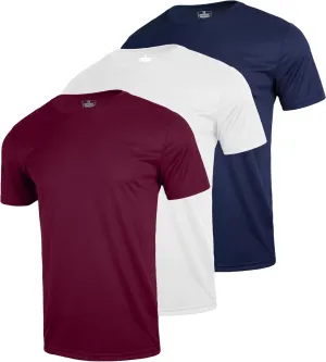 3 Pack Mens Workout Shirts Performance Gym Athletic Running Dry Fit Short Sleeve Moisture Wicking T-Shirt