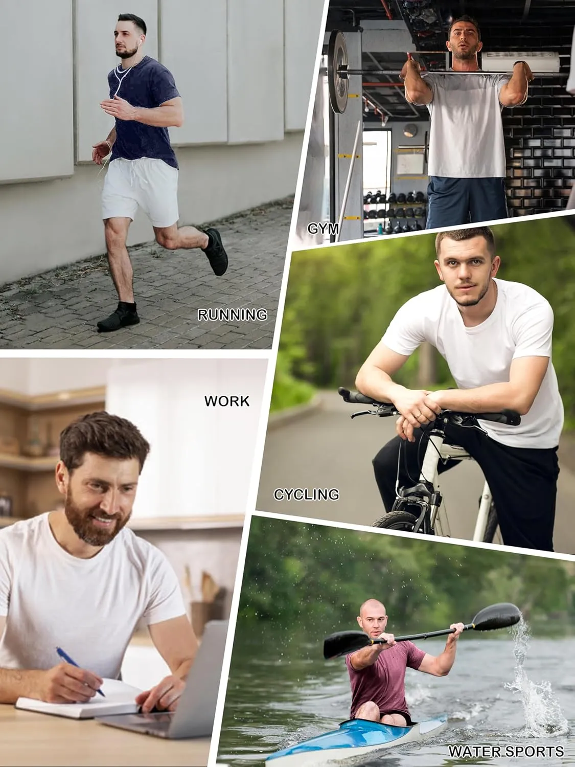 3 Pack Mens Workout Shirts Performance Gym Athletic Running Dry Fit Short Sleeve Moisture Wicking T-Shirt