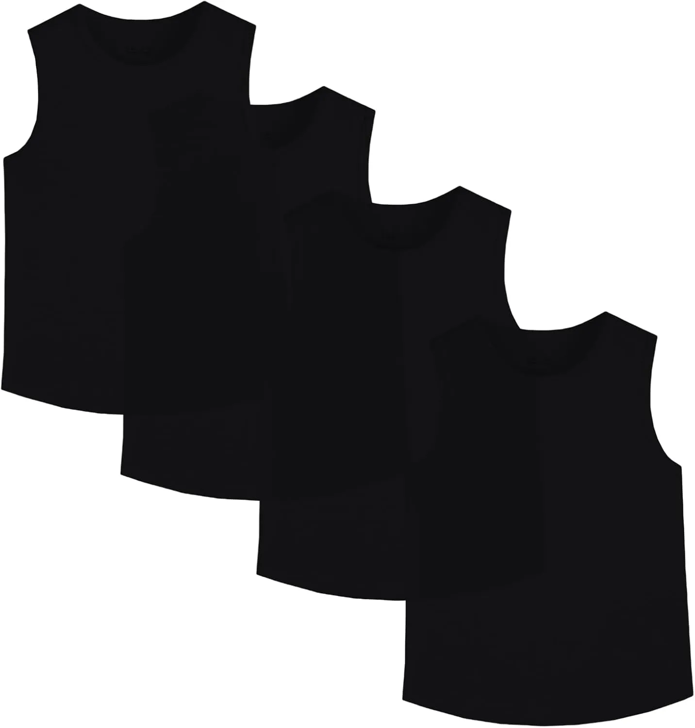 4 Pack Boys/Kids/Teens Quick Dry Tank Tops Mesh Moisture Wicking Athletic Performance Sleeveless Shirts(Age 4-18Y)