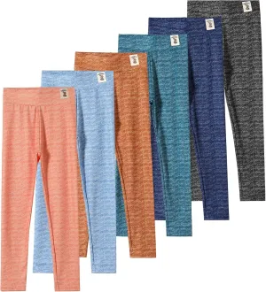 6 Pack Girls Leggings Girls Basic Full Length Leggings for Kids Athletic Pants Girls Imitation Denim Jeggings
