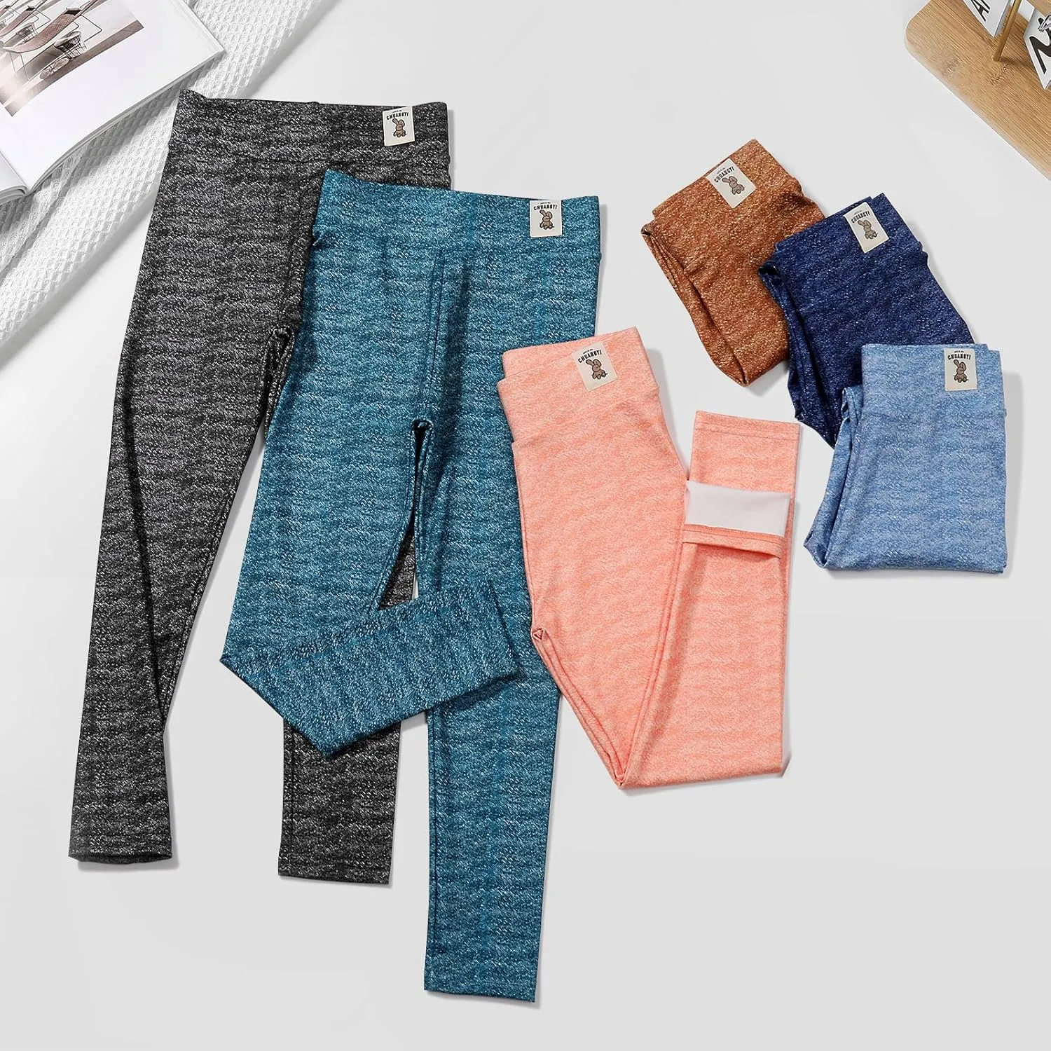 6 Pack Girls Leggings Girls Basic Full Length Leggings for Kids Athletic Pants Girls Imitation Denim Jeggings