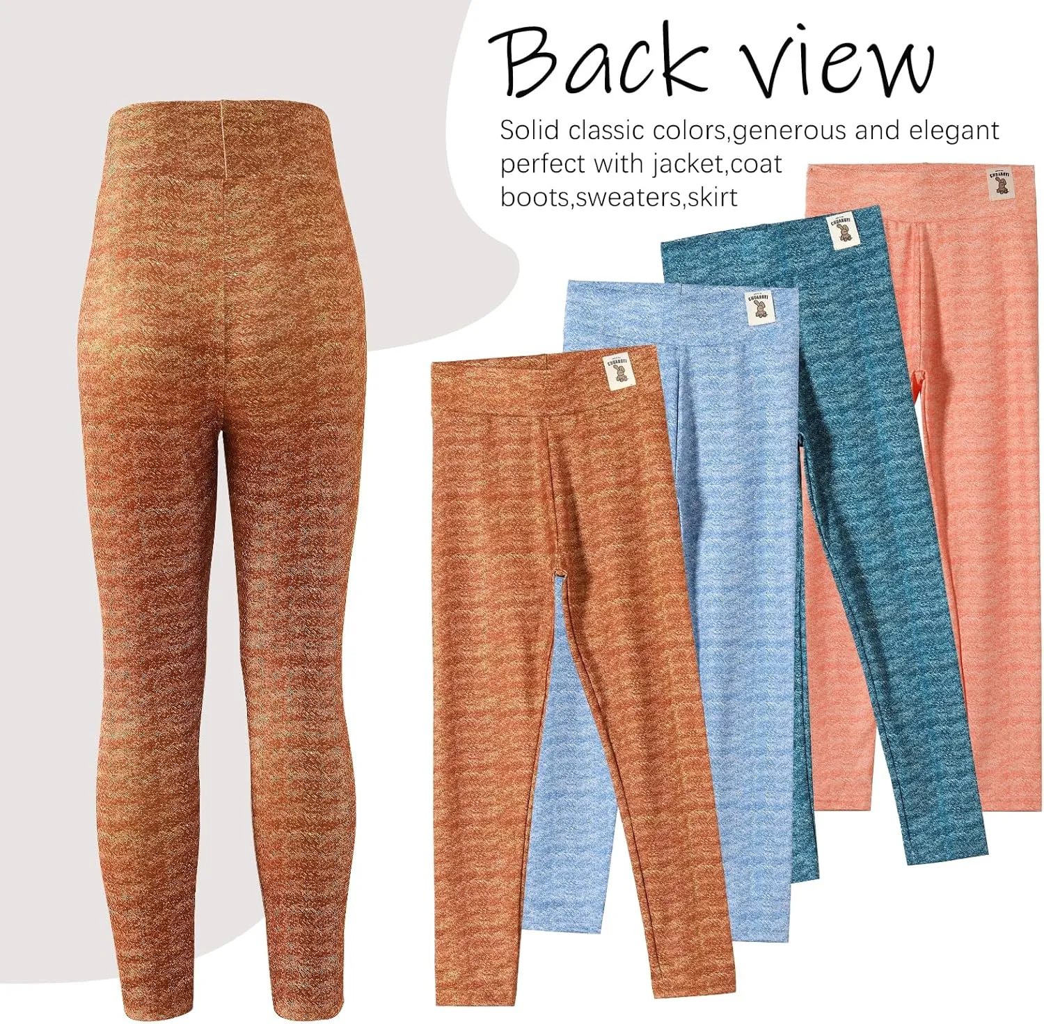 6 Pack Girls Leggings Girls Basic Full Length Leggings for Kids Athletic Pants Girls Imitation Denim Jeggings