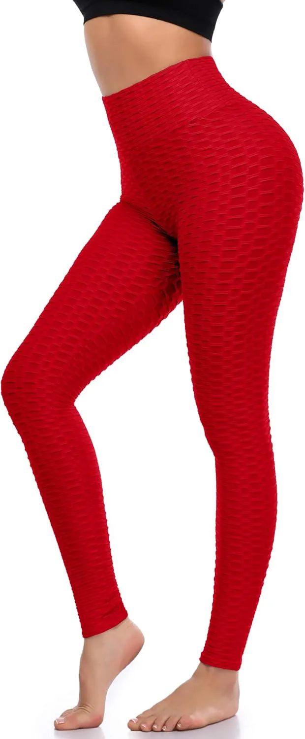 A-Wintage Women's Scrunch Butt Lifting Leggings Stretchy High Waisted Yoga Pants Workout Textured Booty Tights