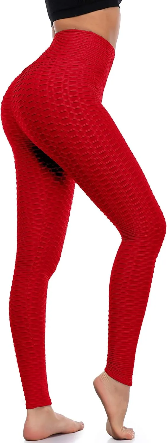 A-Wintage Women's Scrunch Butt Lifting Leggings Stretchy High Waisted Yoga Pants Workout Textured Booty Tights