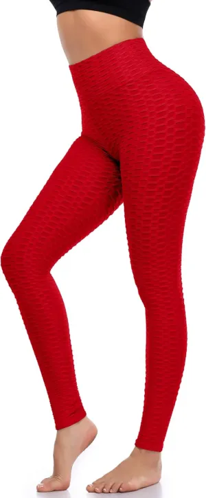 A-Wintage Women's Scrunch Butt Lifting Leggings Stretchy High Waisted Yoga Pants Workout Textured Booty Tights