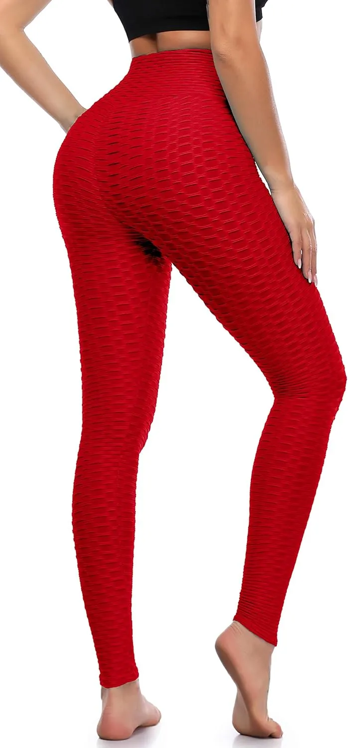 A-Wintage Women's Scrunch Butt Lifting Leggings Stretchy High Waisted Yoga Pants Workout Textured Booty Tights