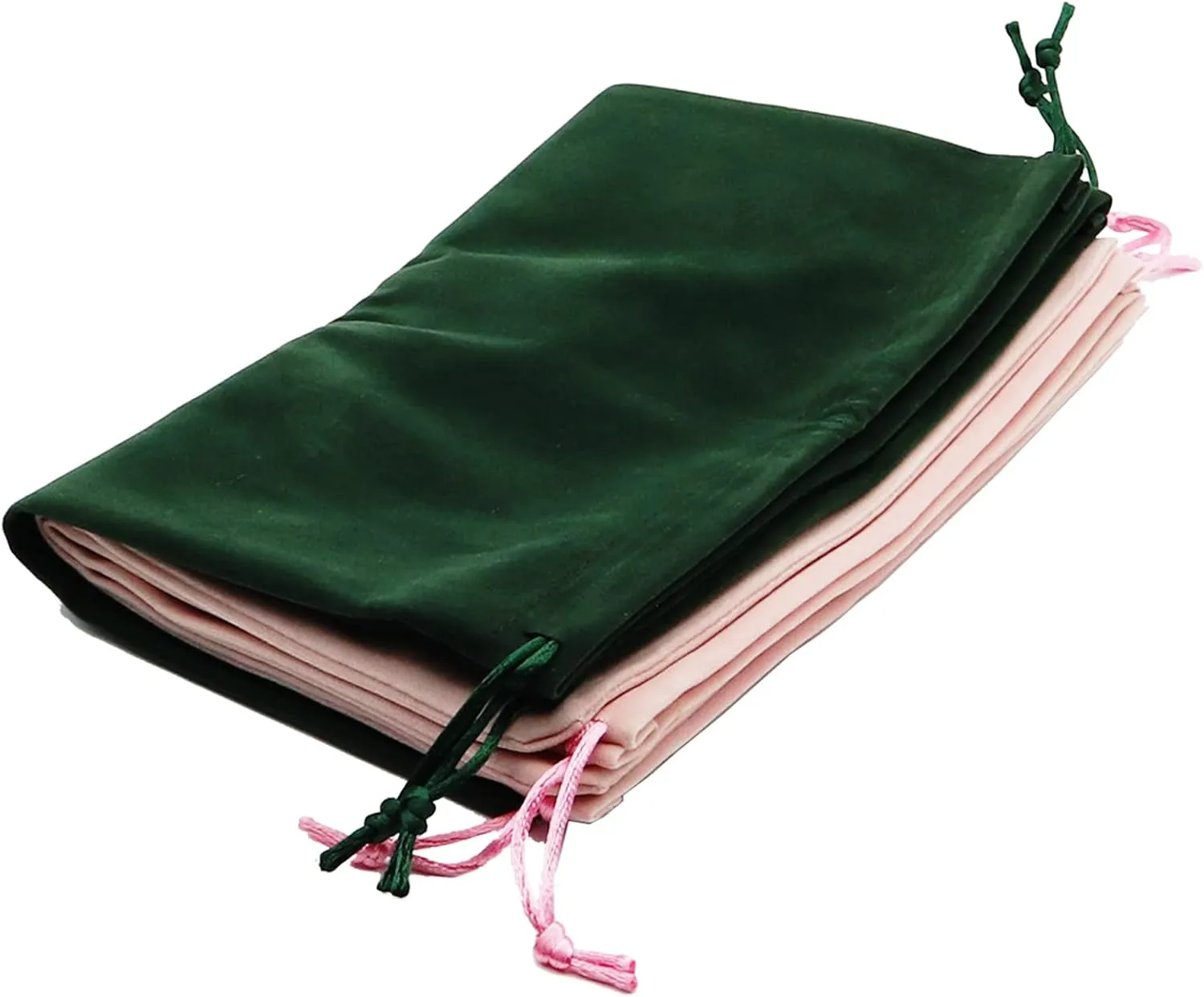 Aestivate 8 Pack Large Velvet Drawstring Pouch, Velvet Bag 810 Inch Storage Bag Cosmetics Pouches Dust Bag 8 Pieces (Green)