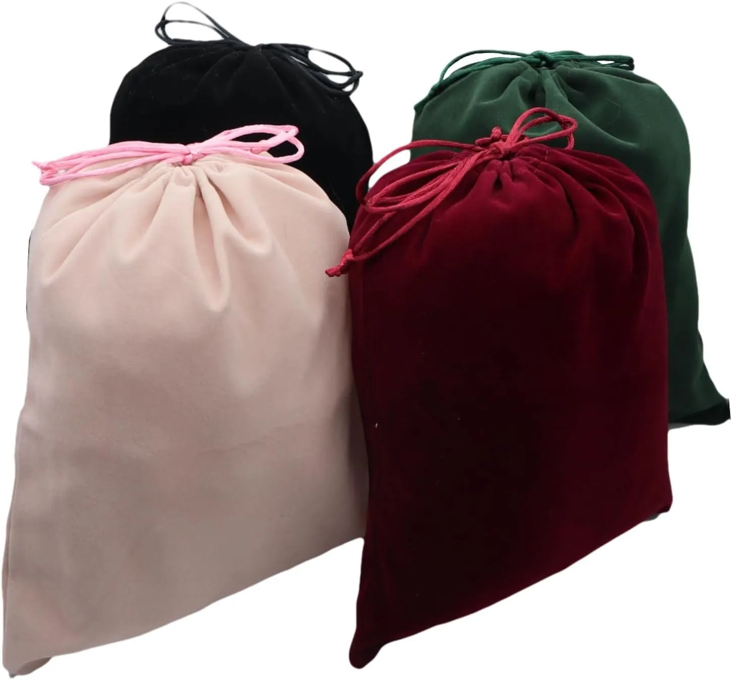 Aestivate 8 Pack Large Velvet Drawstring Pouch, Velvet Bag 810 Inch Storage Bag Cosmetics Pouches Dust Bag 8 Pieces (Green)