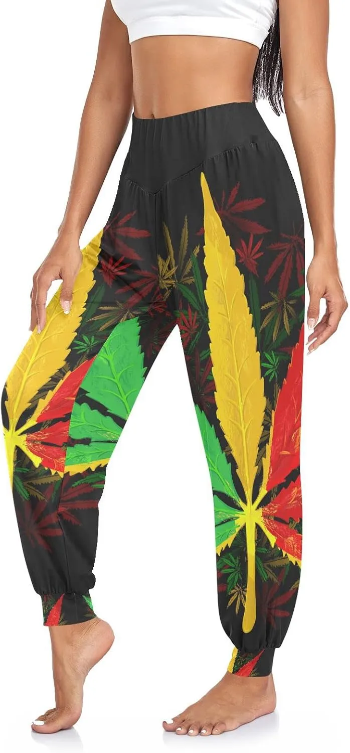 Aflyko Women Boho Trousers Comfy Sweatpants Yoga Urban Dance Workout Pants S-2XL