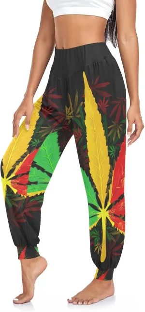 Aflyko Women Boho Trousers Comfy Sweatpants Yoga Urban Dance Workout Pants S-2XL