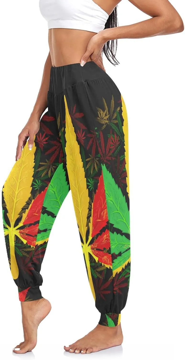 Aflyko Women Boho Trousers Comfy Sweatpants Yoga Urban Dance Workout Pants S-2XL