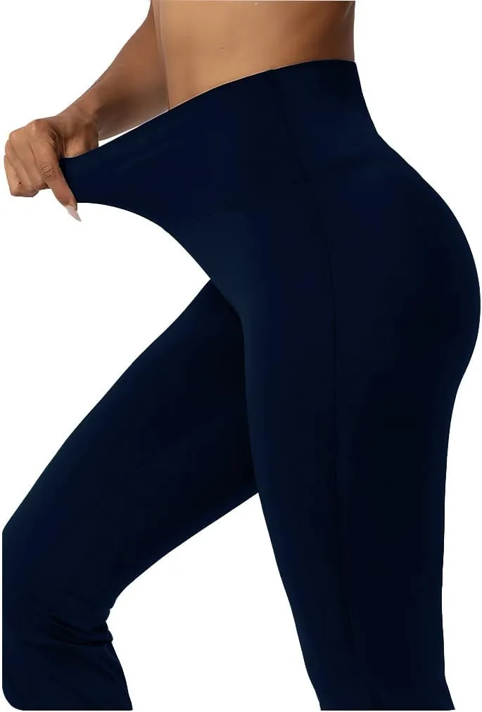 AIFARLD Bootcut Yoga Pants for Women with Pockets Flare Leggings Wide Leg High Waist Workout Tummy Control Gym