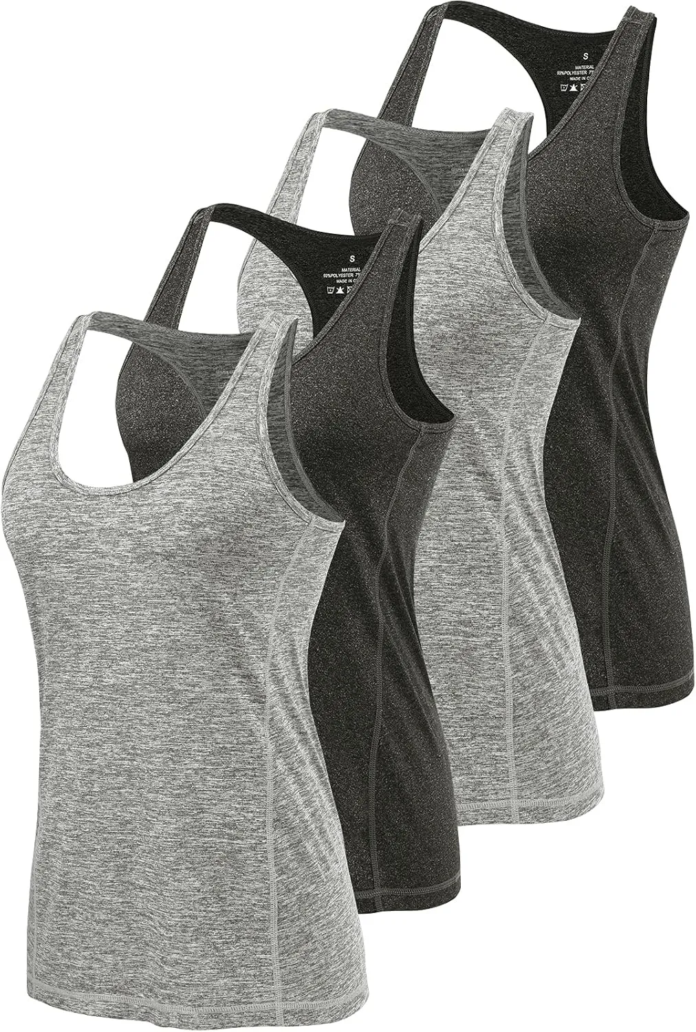 Air Curvey Workout Tank Tops for Women Yoga Racerback Tanks Athletic Quick Dry Activewear 4 Pack