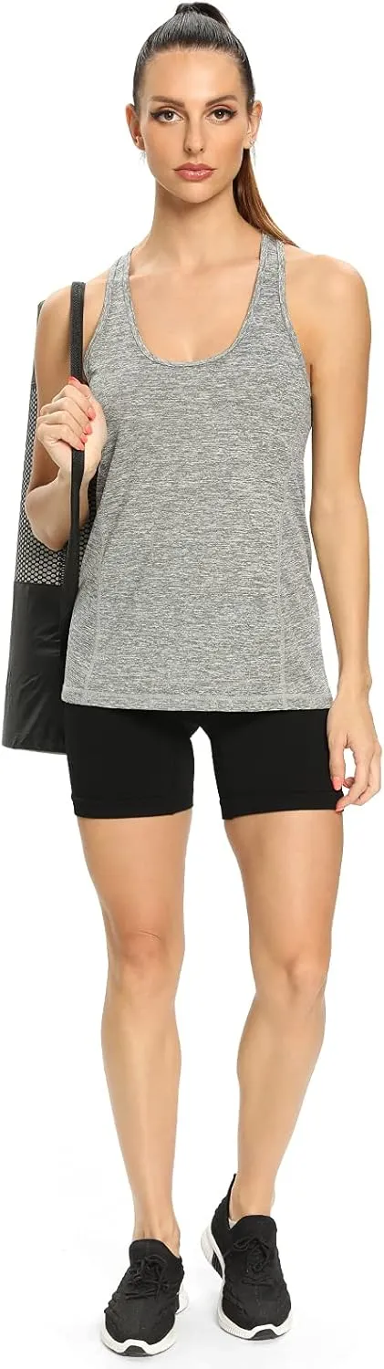Air Curvey Workout Tank Tops for Women Yoga Racerback Tanks Athletic Quick Dry Activewear 4 Pack