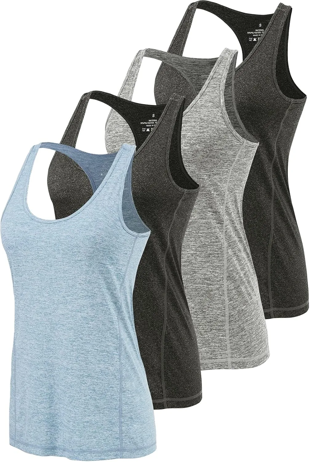 Air Curvey Workout Tank Tops for Women Yoga Racerback Tanks Athletic Quick Dry Activewear 4 Pack