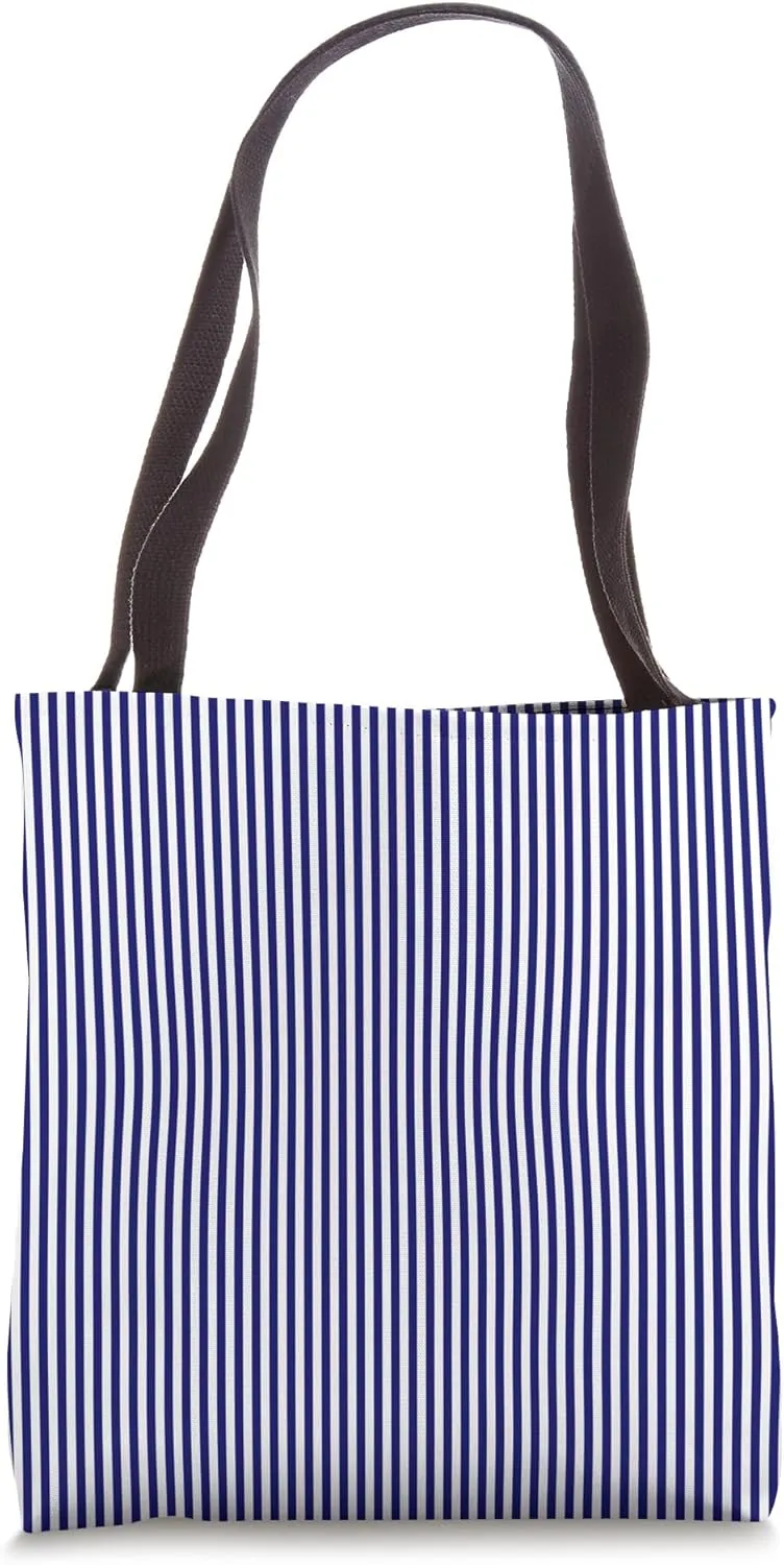Alaska Midnight Blue Pinstripe with Northern Stillness Tote Bag