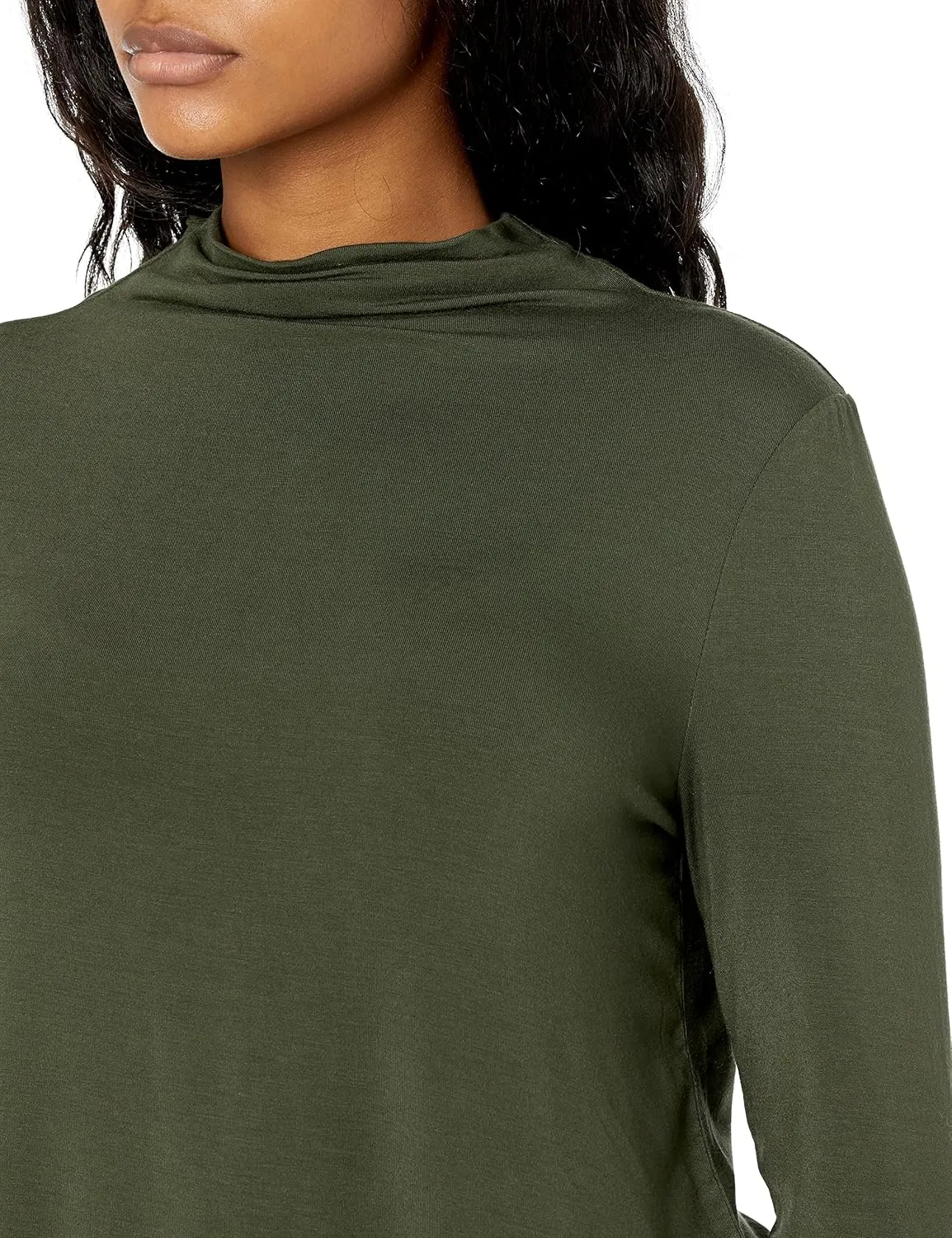 Amazon Essentials Women's Jersey Long-Sleeve Mock Neck Swing Tunic (Previously Daily Ritual)