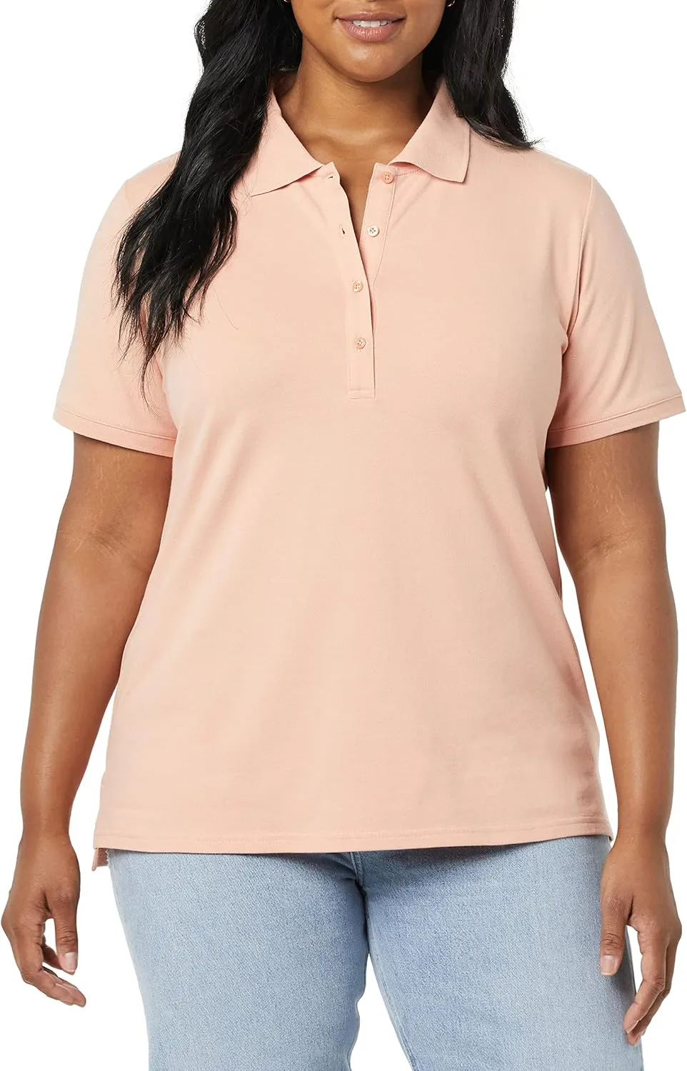 Amazon Essentials Women's Short-Sleeve Polo Shirt (Available in Plus Size)
