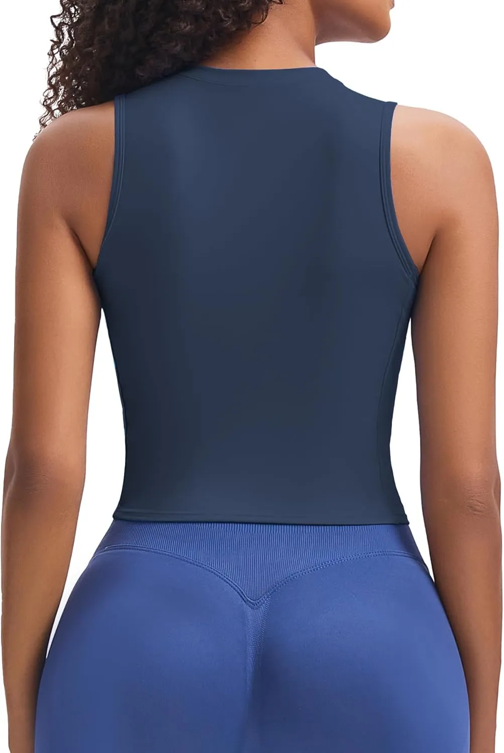 Aoxjox Women's Sleeveless Tank Tops GEO Workout Gym Yoga Curve Longline Crop Top