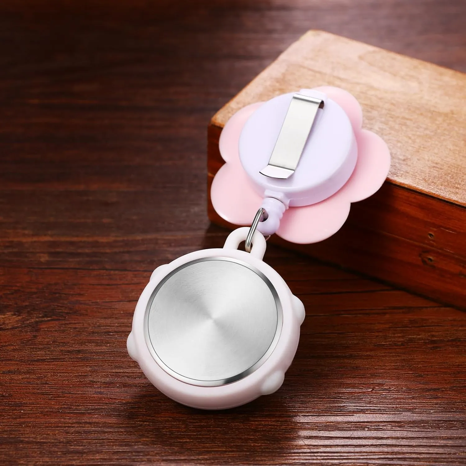 Avaner Retractable Nurse Digital Watches: Clip-on Hanging Fob Cute Flower Pattern Lapel Watches for Nurses Doctors with Silicone Cover