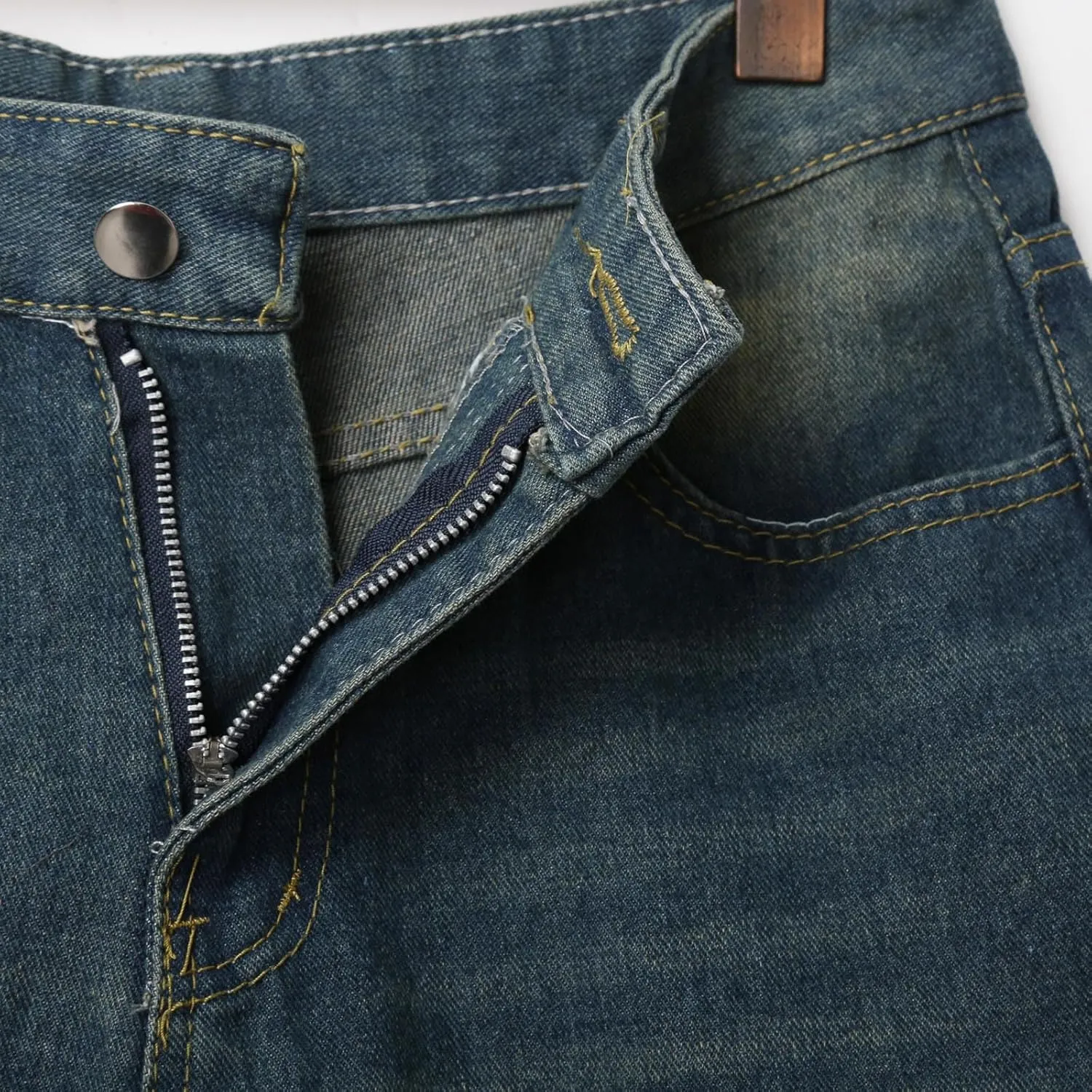 Baggy Jean Shorts for Men Summer Casual Loose Fit Y2K Hip Hop Skateboard Denim Shorts with Pockets