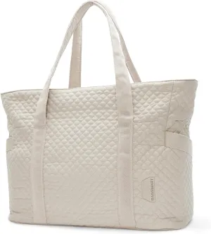 BAGSMART Large Tote Bag For Women, Travel Shoulder Bag Top Handle Handbag with Yoga Mat Buckle for Gym, Work, Travel