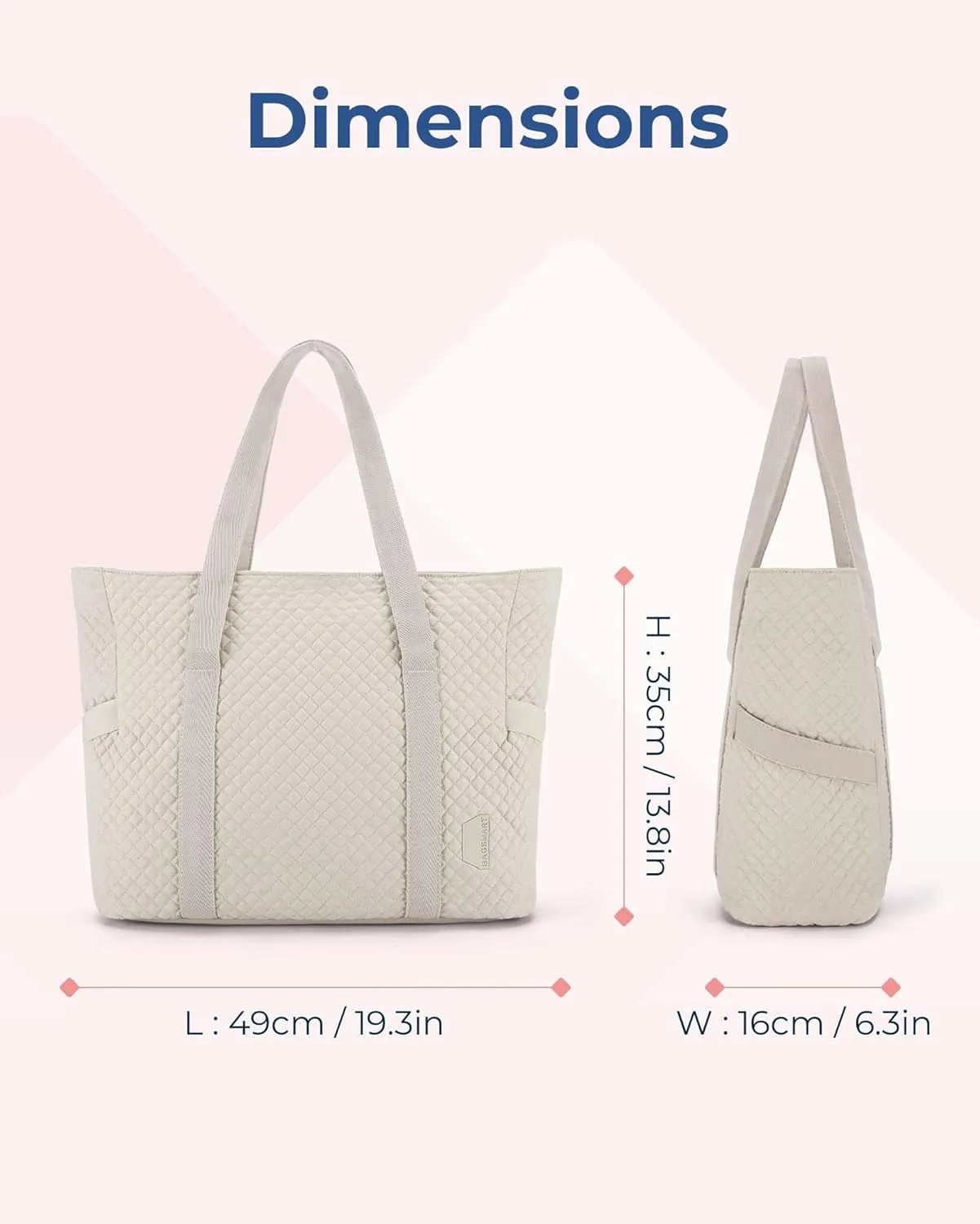 BAGSMART Large Tote Bag For Women, Travel Shoulder Bag Top Handle Handbag with Yoga Mat Buckle for Gym, Work, Travel