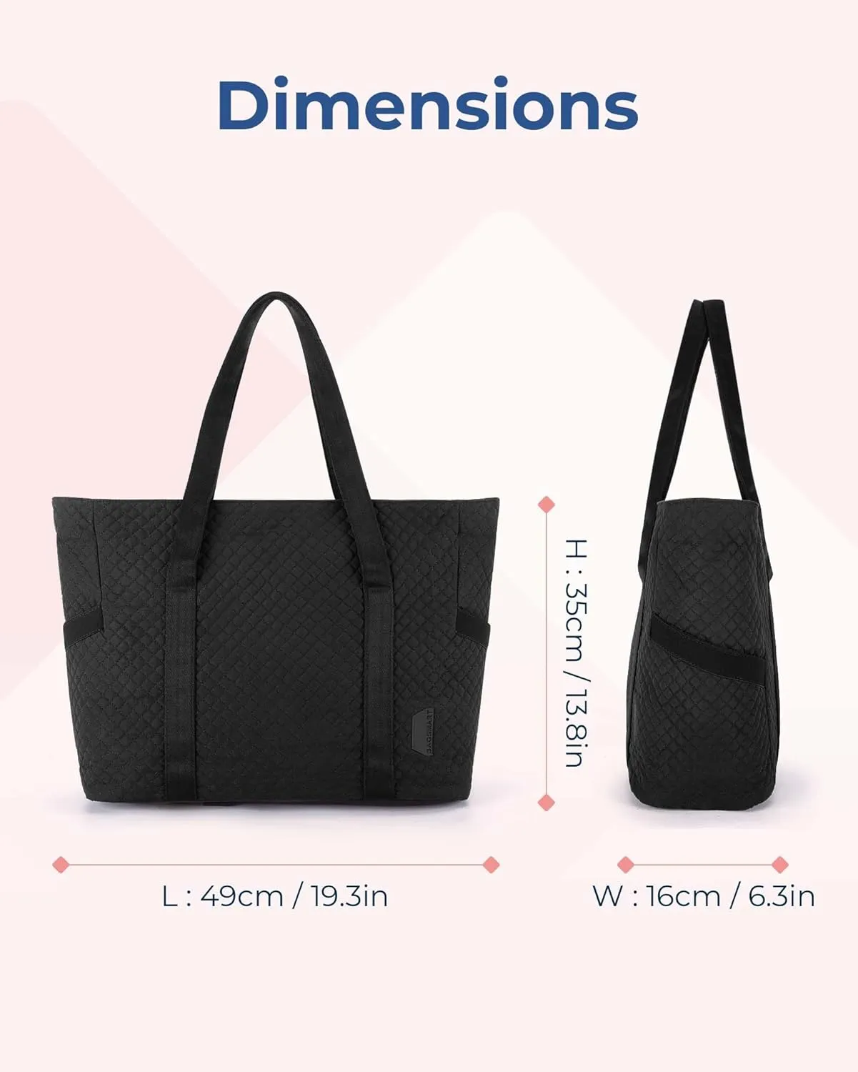 BAGSMART Large Tote Bag For Women, Travel Shoulder Bag Top Handle Handbag with Yoga Mat Buckle for Gym, Work, Travel