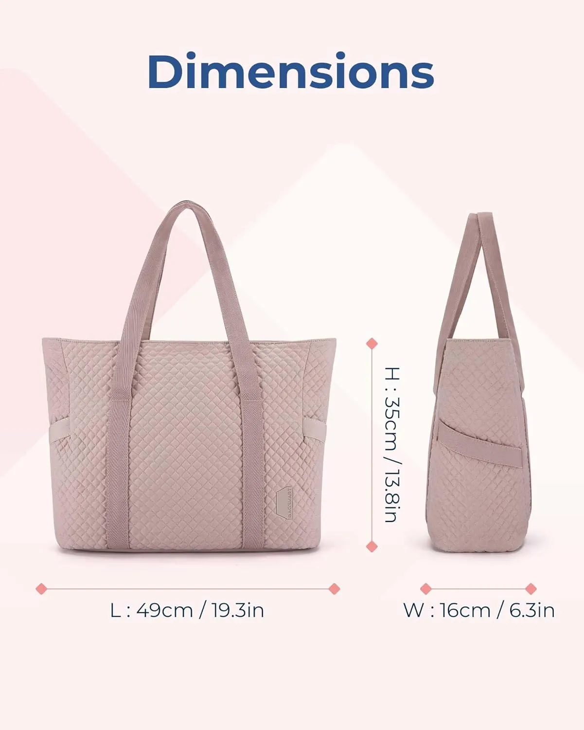 BAGSMART Large Tote Bag For Women, Travel Shoulder Bag Top Handle Handbag with Yoga Mat Buckle for Gym, Work, Travel