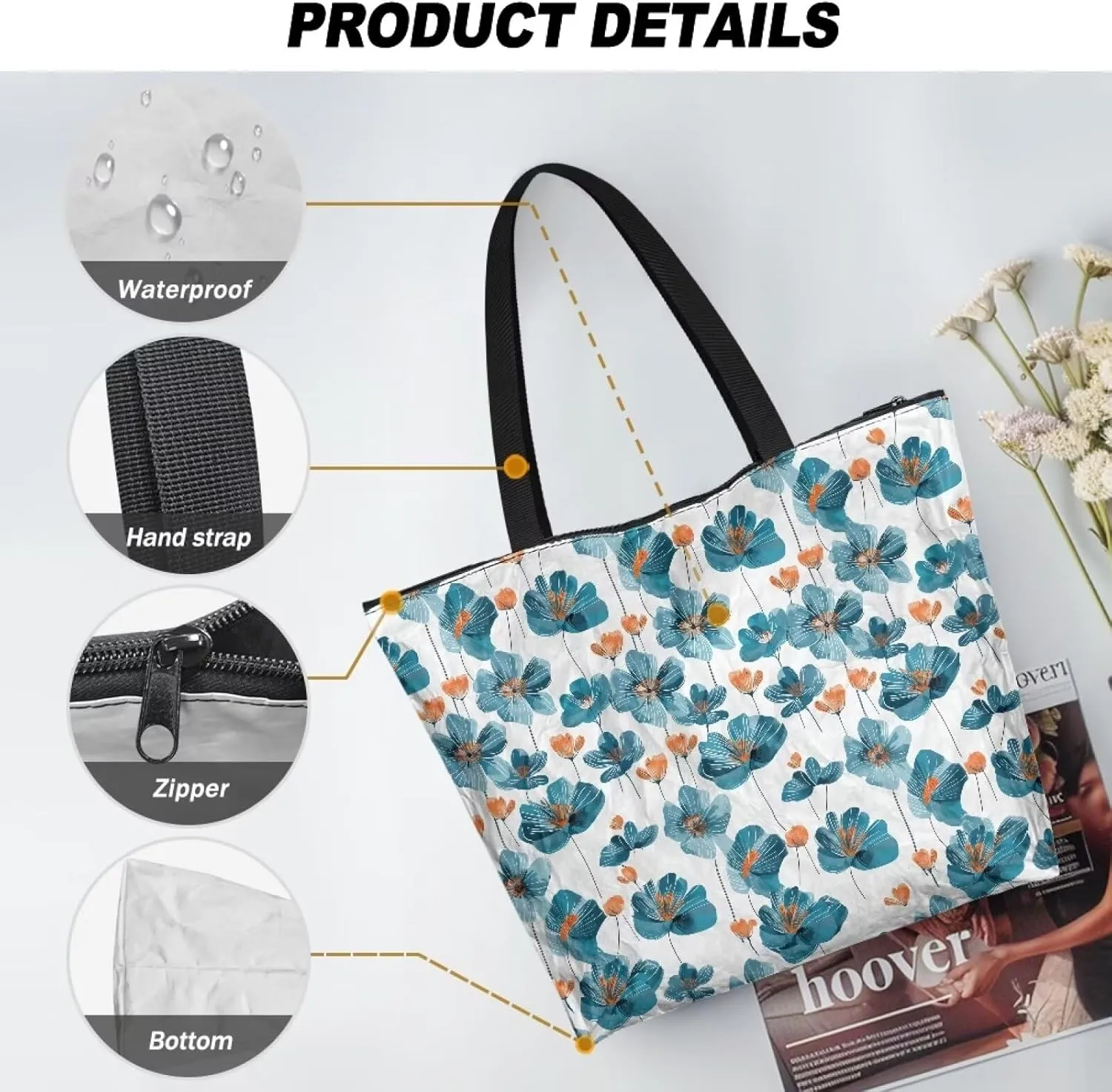 Beach Bag for Women, Large Beach Bags Tote Bag Shoulder Bag Waterproof Travel Weekender Bag Tote Bags
