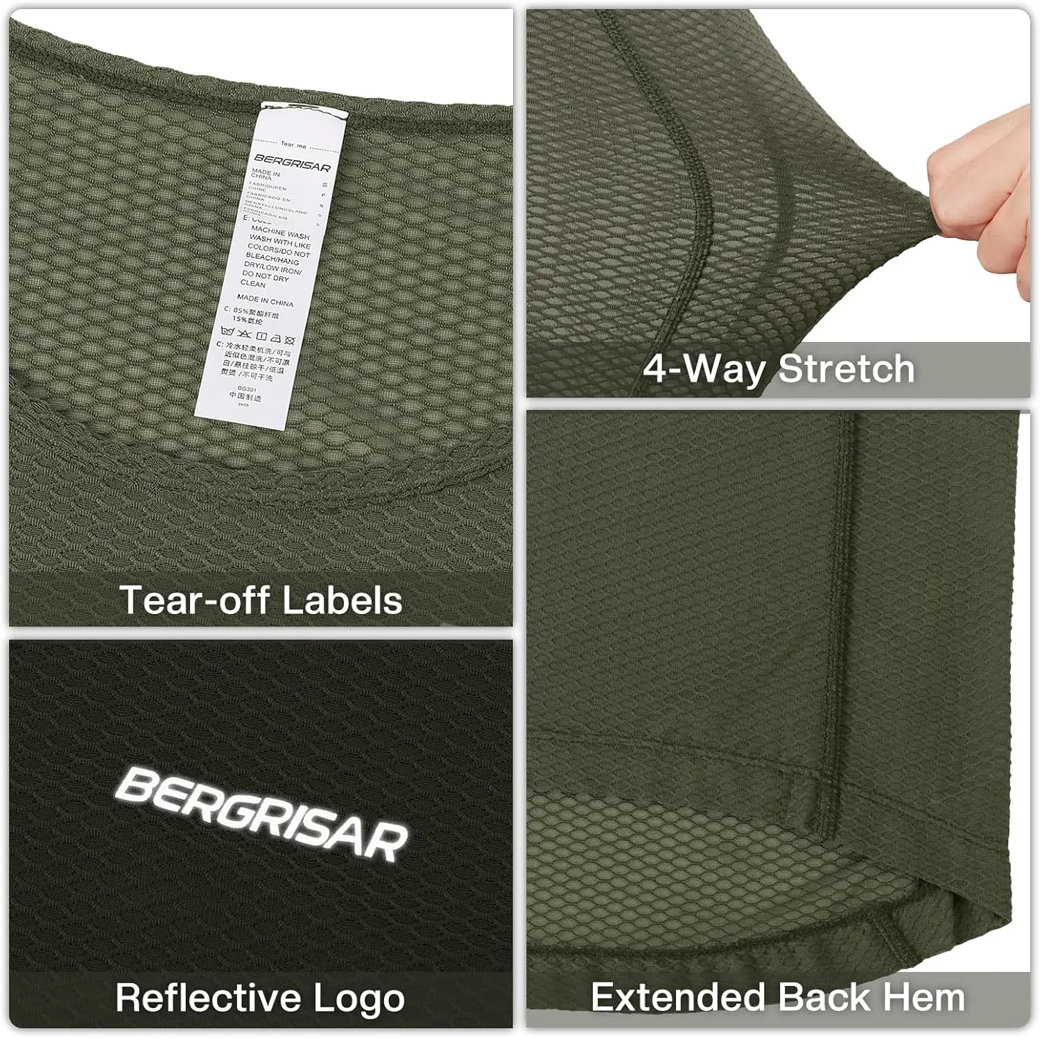 BERGRISAR Cycling Base Layer Men Anti-Sweat Cycling Jersey Sleeveless Quick Dry Bicycle Undershirt