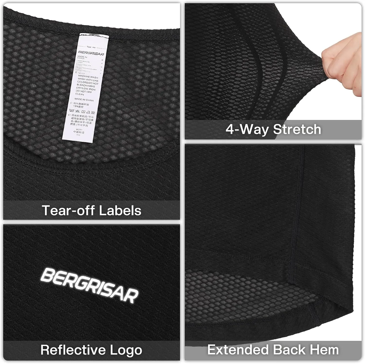 BERGRISAR Cycling Base Layer Men Anti-Sweat Cycling Jersey Sleeveless Quick Dry Bicycle Undershirt