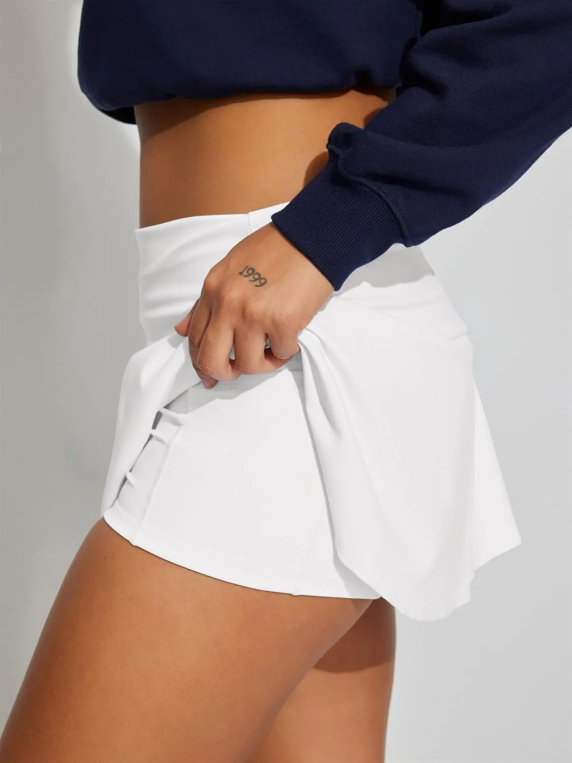 Black Mini Skirt for Women Pleated Tennis Skirts for Women Cute Ruffle Skater Skirt with Shorts Sports Clothes