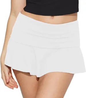 Black Mini Skirt for Women Pleated Tennis Skirts for Women Cute Ruffle Skater Skirt with Shorts Sports Clothes