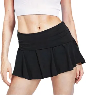 Black Mini Skirt for Women Pleated Tennis Skirts for Women Cute Ruffle Skater Skirt with Shorts Sports Clothes
