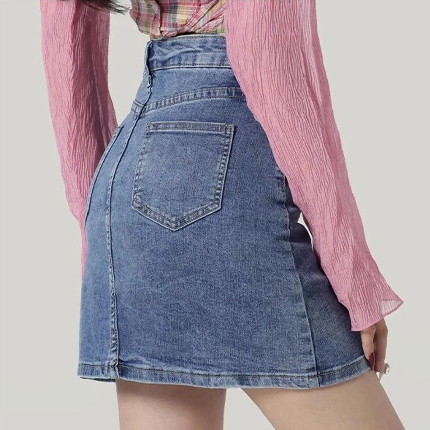 Bloomy Skorts, Bloomy Jean Skorts for Woman High Waisted Casual Stretchy