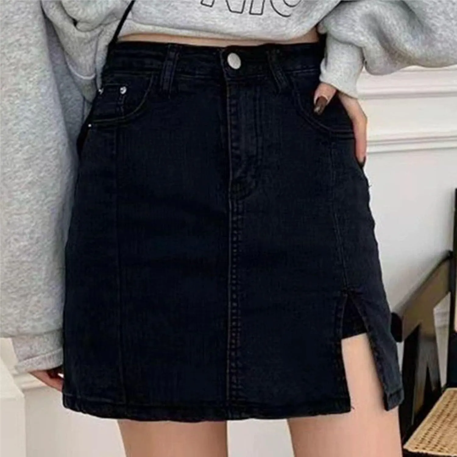 Bloomy Skorts, Bloomy Jean Skorts for Woman High Waisted Casual Stretchy