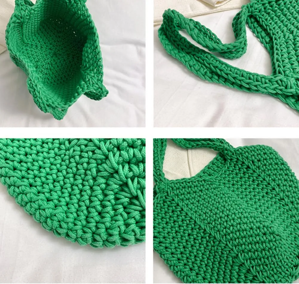 Bohemia Beach Bag Women Macrame Shoulder Tote Bags Crossbody Purse Underarm Travel Hobo Bags Summer Knitted Handbag 2025