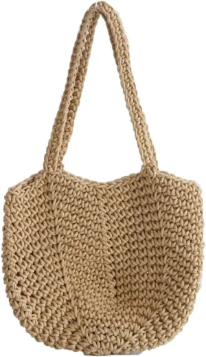 Bohemia Beach Bag Women Macrame Shoulder Tote Bags Crossbody Purse Underarm Travel Hobo Bags Summer Knitted Handbag 2025